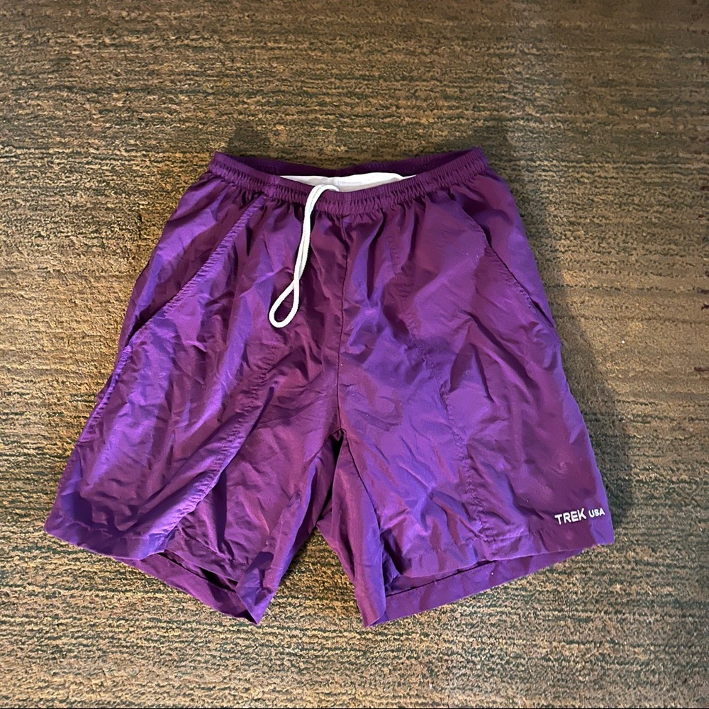 90s Trek Mens Purple Large Cycling Baggy Shorts with lining